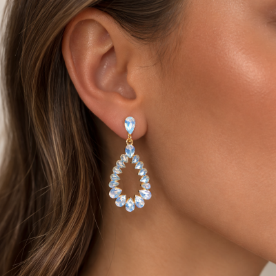 Γυναικεία κρεμαστά σκουλαρίκια GREKAS JEWELRY με κρυστάλλινες πέτρες