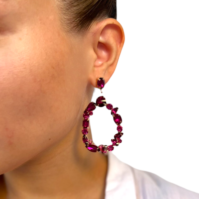 Γυναικεία κρεμαστά σκουλαρίκια GREKAS JEWELRY με κρυστάλλινες πέτρες