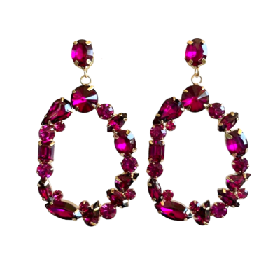 Γυναικεία κρεμαστά σκουλαρίκια GREKAS JEWELRY με κρυστάλλινες πέτρες