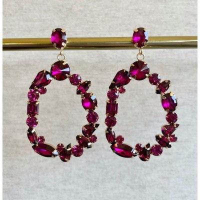 Γυναικεία κρεμαστά σκουλαρίκια GREKAS JEWELRY με κρυστάλλινες πέτρες