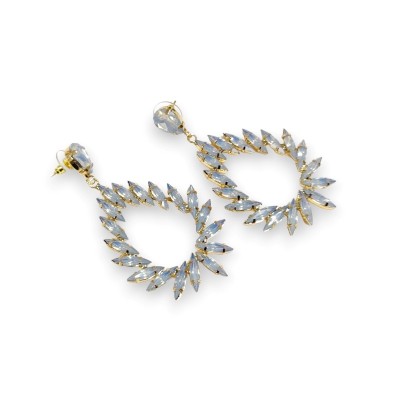 Γυναικεία Κρεμαστά σκουλαρίκια GREKAS JEWELRY με Οπαλ κρυστάλλινες πέτρες