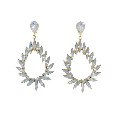 Γυναικεία Κρεμαστά σκουλαρίκια GREKAS JEWELRY με Οπαλ κρυστάλλινες πέτρες