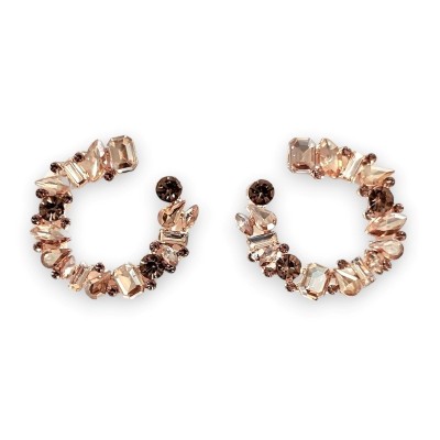 Γυναικεία σκουλαρίκια Κρίκοι GREKAS JEWELRY με κρυστάλλινες πέτρες