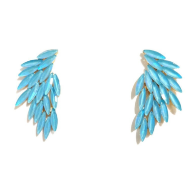 ΓΥΝΑΙΚΕΙΑ ΚΡΕΜΑΣΤΑ ΣΚΟΥΛΑΡΙΚΙΑ GREKAS JEWELRY ΦΤΕΡΑ ΜΕ ΓΑΛΑΖΙΕΣ ΚΡΥΣΤΑΛΛΙΝΕΣ ΠΕΤΡΕΣ