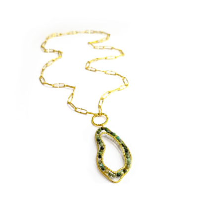 Catherine Bijoux Κολιέ Art and gems pendant Πράσινο