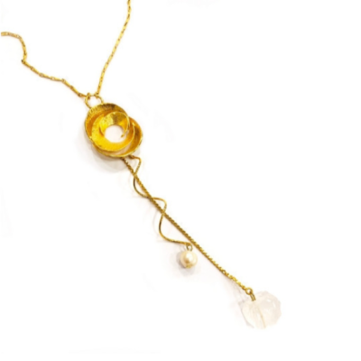 Catherine Bijoux Κολιέ Abstract shell pearl necklace Χρυσό