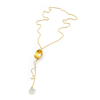 Catherine Bijoux Κολιέ Abstract shell pearl necklace Χρυσό