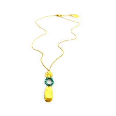 Catherine Bijoux Κολιέ Colorful beads pendant Τυρκουάζ
