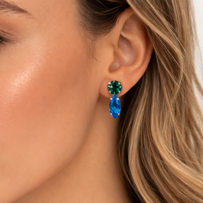 Γυναικεία Σκουλαρίκια Fantasy and crystals earrings Μπλε