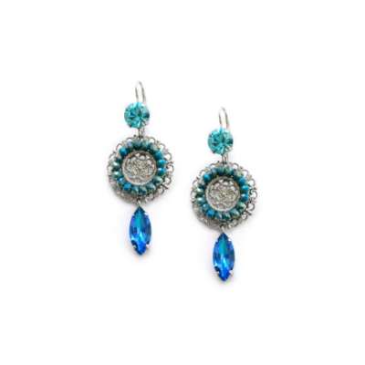 Γυναικεία Σκουλαρίκια All time classic beads bijoux long earrings Σιέλ