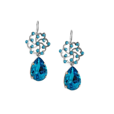 Γυναικεία Σκουλαρίκια Elegant rose crystal earrings Σιέλ