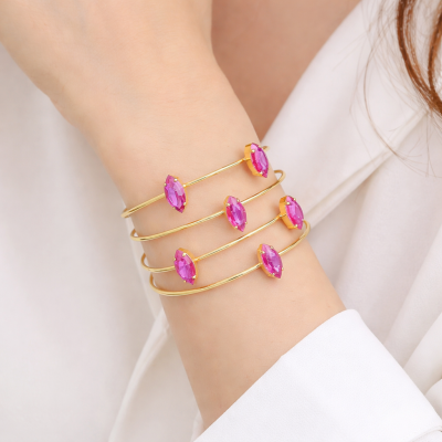 Γυναικείο Βραχιόλι  Iride sense full of color bangle Φούξια