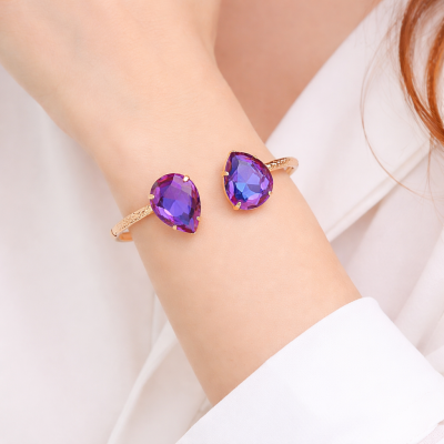 Γυναικείο Βραχιόλι Minoan crystal bracelet Μωβ