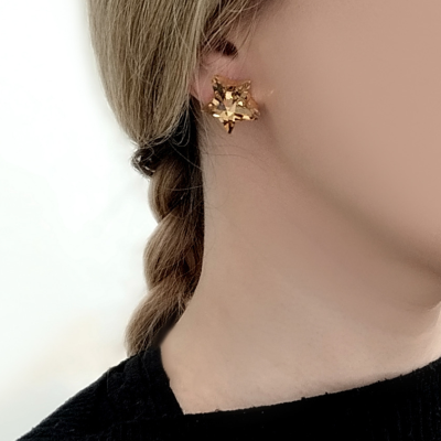 Γυναικεία Σκουλαρίκια CATHERINE BIJOUX Shining stars small earrings Μπεζ