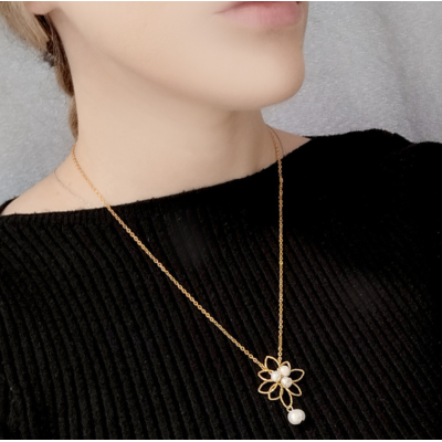 Γυναικείο Κολιέ  cloud of pearls necklace Χρυσό