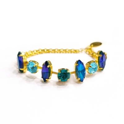 Γυναικείο Βραχιόλι CATHERINE BIJOUX Fantasy and crystals chain bracelet Μπλε