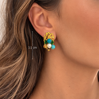 Γυναικεία Σκουλαρίκια  Summer coral small earrings Τυρκουάζ