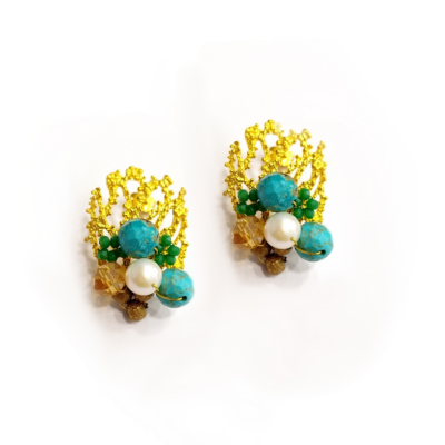 Γυναικεία Σκουλαρίκια  Summer coral small earrings Τυρκουάζ