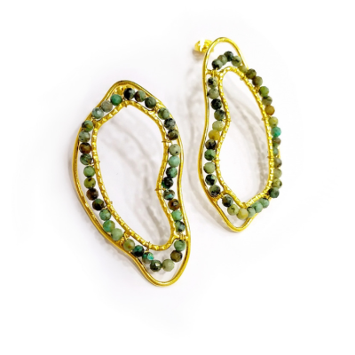 Γυναικεία Σκουλαρίκια CATHERINE BIJOUX Art and gems earrings Πράσινο