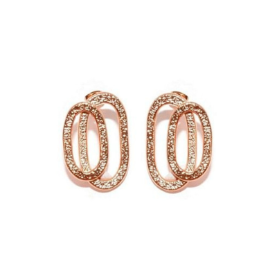 Γυναικεία Σκουλαρίκια  Earrings with pin and double impressive chains Ροζ χρυσό