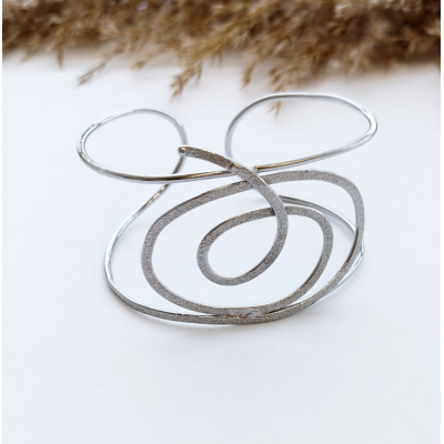 Γυναικείο Βραχιόλι  Formed by hand bangle Ασημί