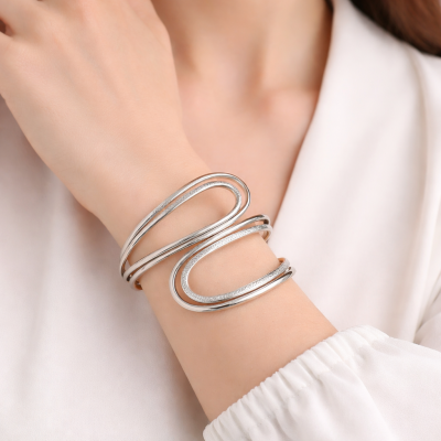 Γυναικείο Βραχιόλι  Chloe full bangle Ασημί