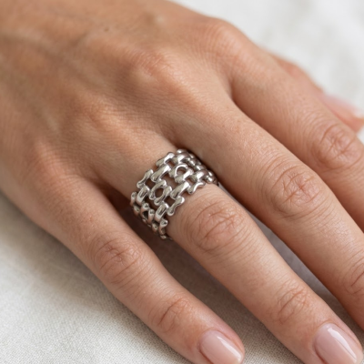 Γυναικείο Δαχτυλίδι  Rhea’s chain ring Ασημί