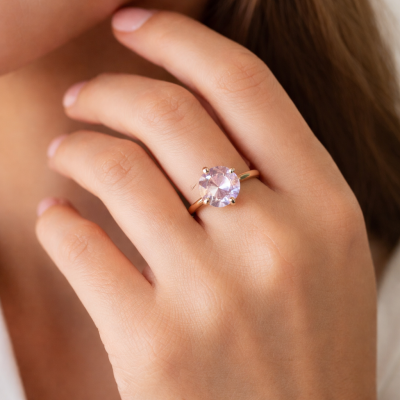 Γυναικείο Δαχτυλίδι CATHERINE BIJOUX Minimal crystal ring Ροζ