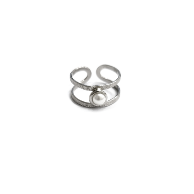 Γυναικείο Δαχτυλίδι  Minimal pearl ring Ασημί