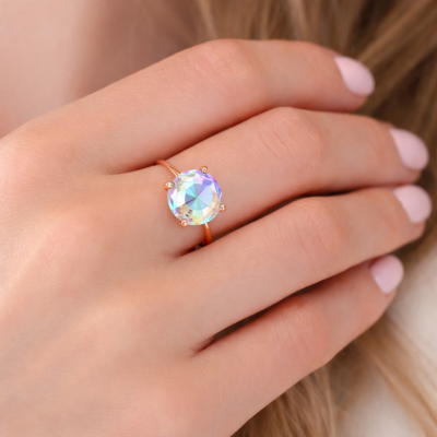 Γυναικείο Δαχτυλίδι  Minimal crystal ring χρυσό