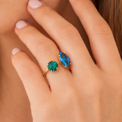 Γυναικείο Δαχτυλίδι  Fantasy and full of crystals ring Τυρκουάζ