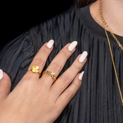 Γυναικείο Δαχτυλίδι  Chain pearl ring Χρυσό