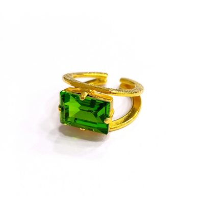 Γυναικείο Δαχτυλίδι  Shining power crystal small ring Πράσινο