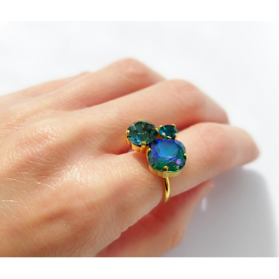 Γυναικείο Δαχτυλίδι CATHERINE BIJOUX Colorful starlight ring Τυρκουάζ