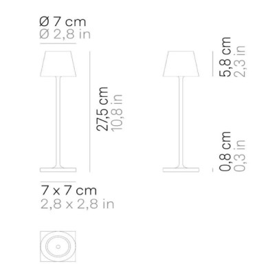 Zafferano Poldina Pro Micro Επιτραπέζιo Φωτιστικό LED σε Ροζ