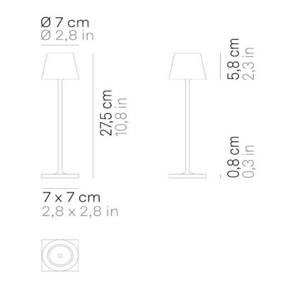 Zafferano Poldina micro table lamp Πορτατίφ σε Γκρι απόχρωση