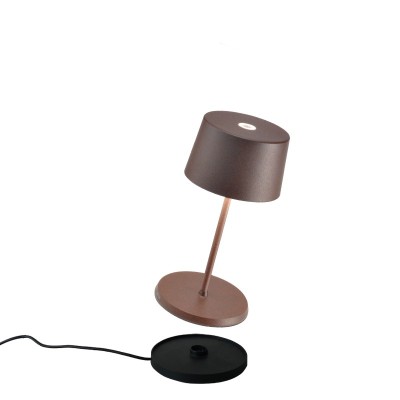 Zafferano  Olivia Mini Επιτραπέζιo Φωτιστικό LED σε Καφέ απόχρωση