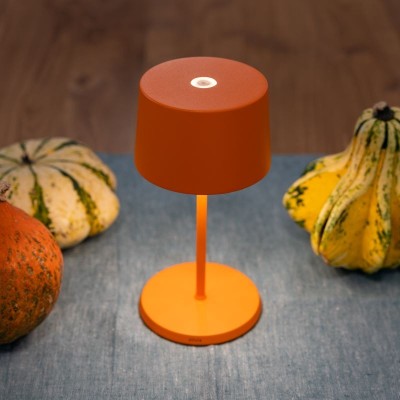 Zafferano  Olivia Mini Επιτραπέζιo Φωτιστικό LED σε Πορτοκαλί απόχρωση