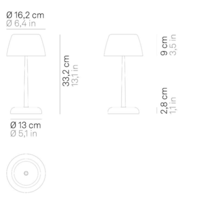 Επαναφορτιζόμενο, φωτιστικό ZAFFERANO Trilli Wi-Fi table lamp
