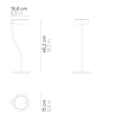 Zafferano Super O table lamp Επιτραπέζιο Φωτιστικό LED σε Μαύρη απόχρωση