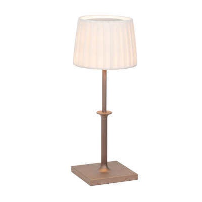 Zafferano Poldina Classic table lamp Επιτραπέζιο Φωτιστικό LED σε Καφέ με λευκό καπέλο