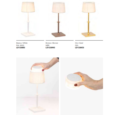 Zafferano Poldina Classic table lamp Επιτραπέζιο Φωτιστικό LED σε Καφέ με λευκό καπέλο