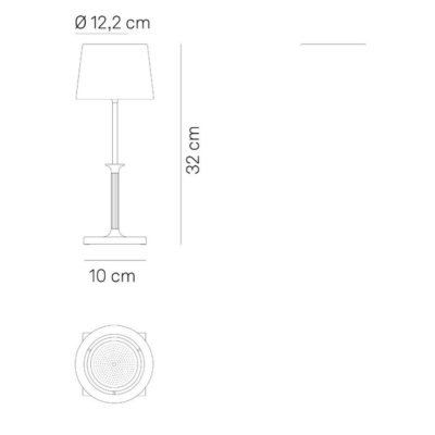 Zafferano Poldina Classic table lamp Επιτραπέζιο Φωτιστικό LED σε Λευκό με λευκό καπέλο