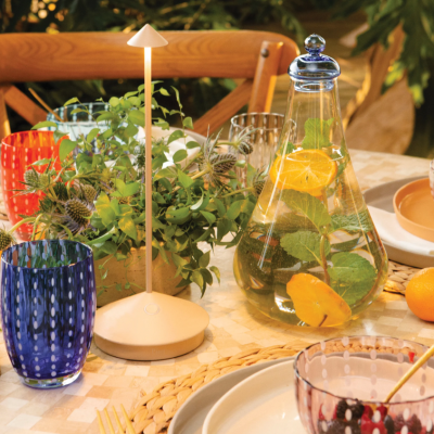 Zafferano Επιτραπέζιo Φωτιστικό LED Pina table lamp Μπεζ απόχρωση