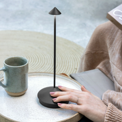 Zafferano Επιτραπέζιo Φωτιστικό LED Pina table lamp Σκούρο Γκρι απόχρωση