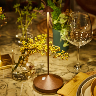 Zafferano Επιτραπέζιo Φωτιστικό LED Pina table lamp Καφέ απόχρωση