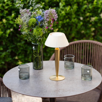 Zafferano Επιτραπέζιo Φωτιστικό LED Flaminia table lamp Χρυσή απόχρωση