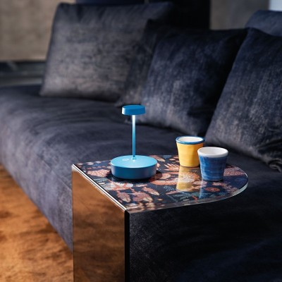 Zafferano Επιτραπέζιo Φωτιστικό LED Swap mini table lamp Μπλε απόχρωση