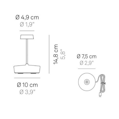 Zafferano Επιτραπέζιo Φωτιστικό LED Swap mini table lamp Λιλά απόχρωση